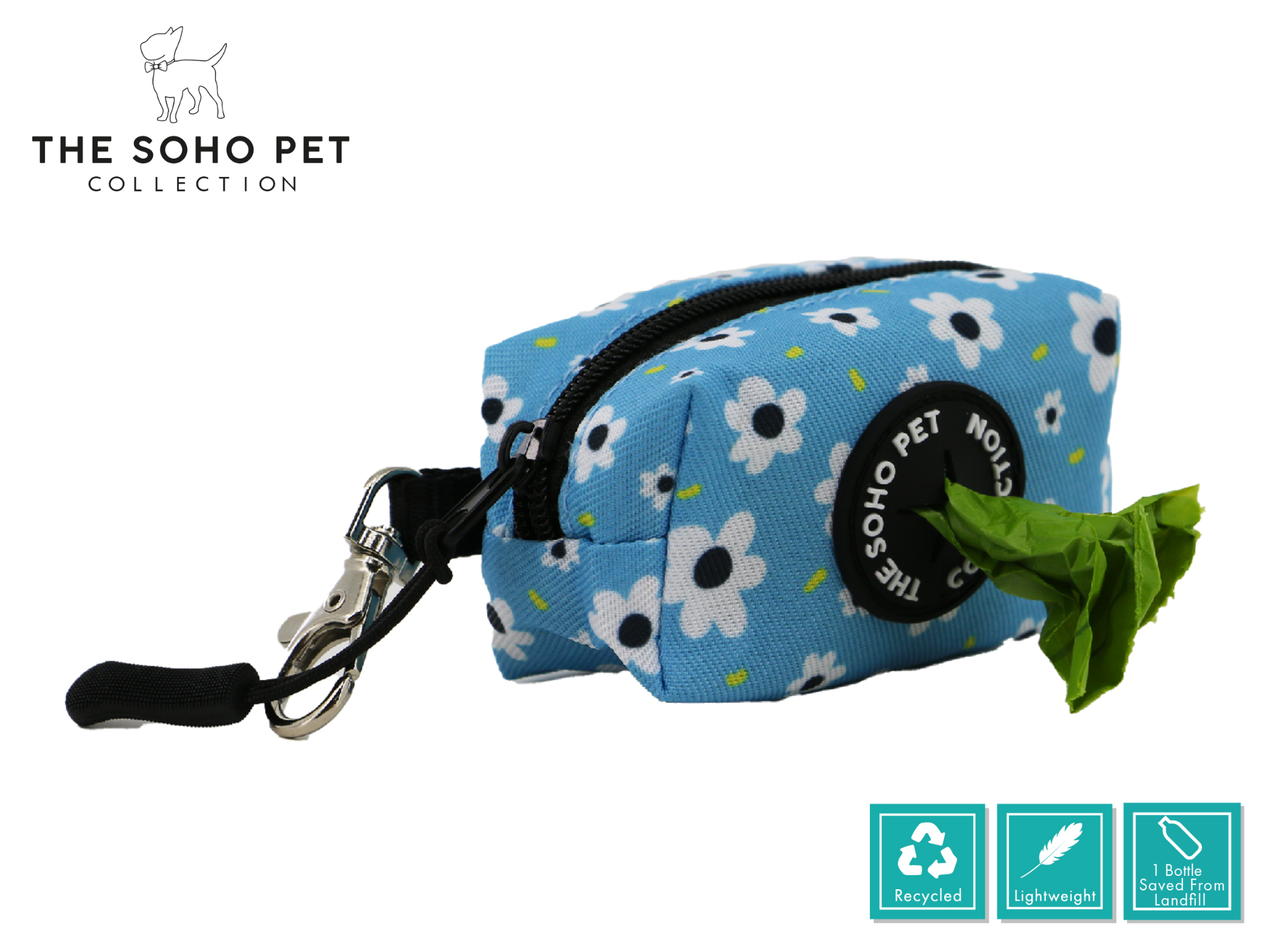 Daisy Pattern Poop Bag Dispenser & Scrunchie | ANCOL