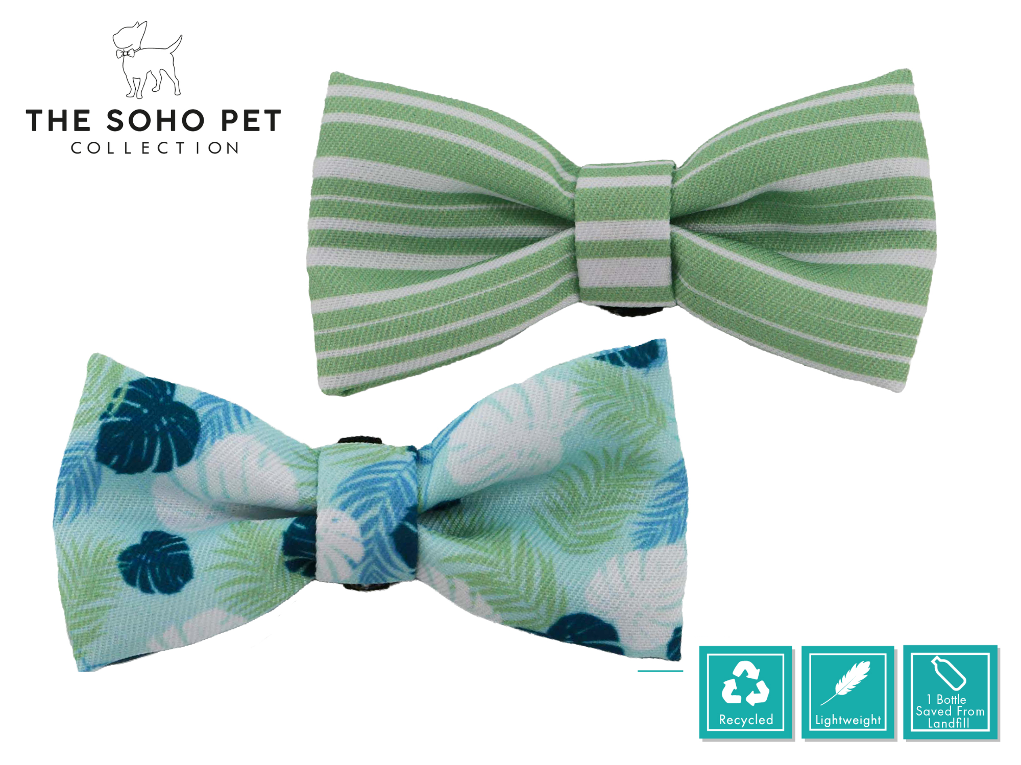 Stripe & Leaf Pattern Bow Tie | ANCOL