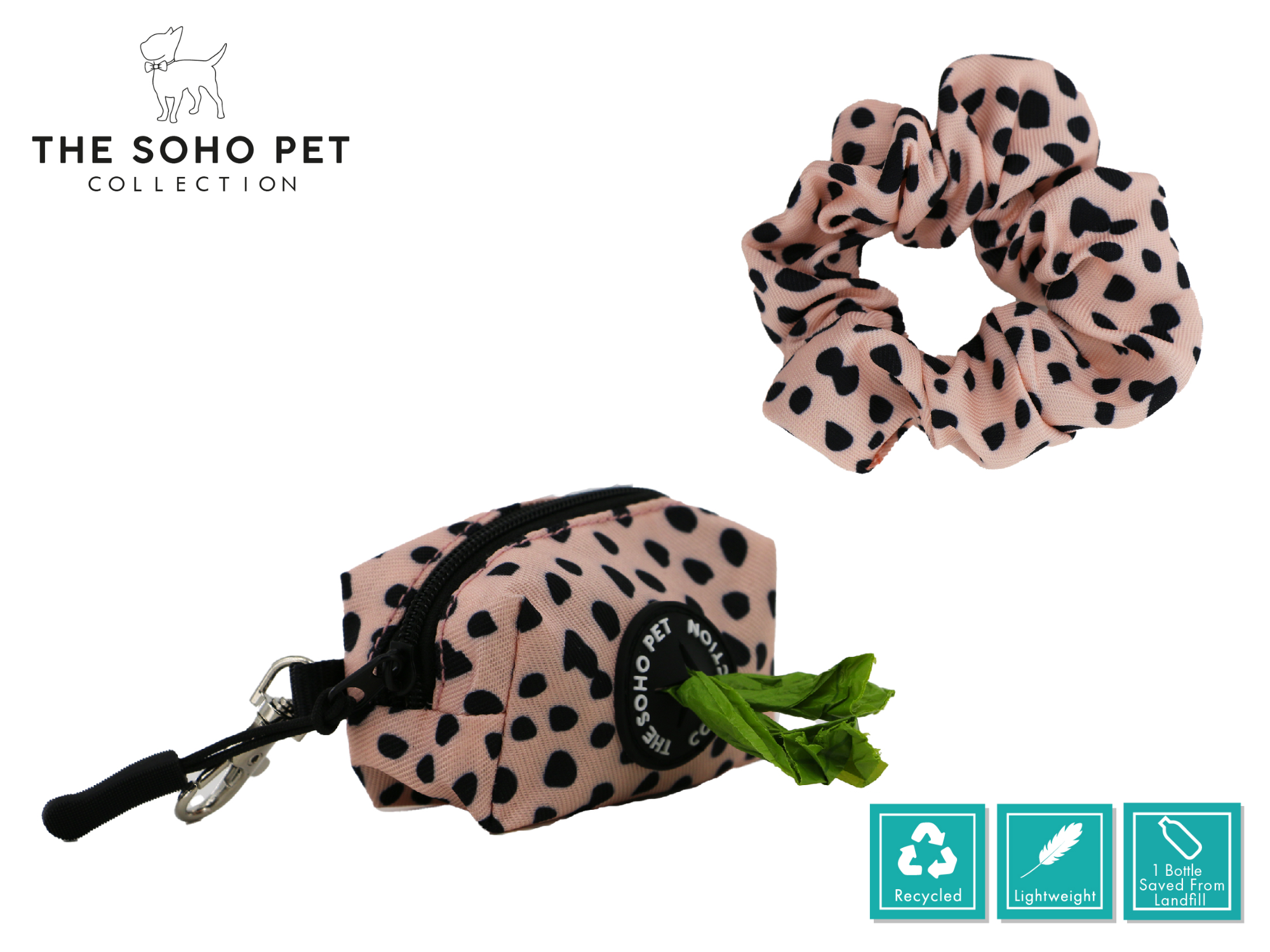 Dalmatian Pattern Poop Bag Dispenser & Scrunchie | ANCOL