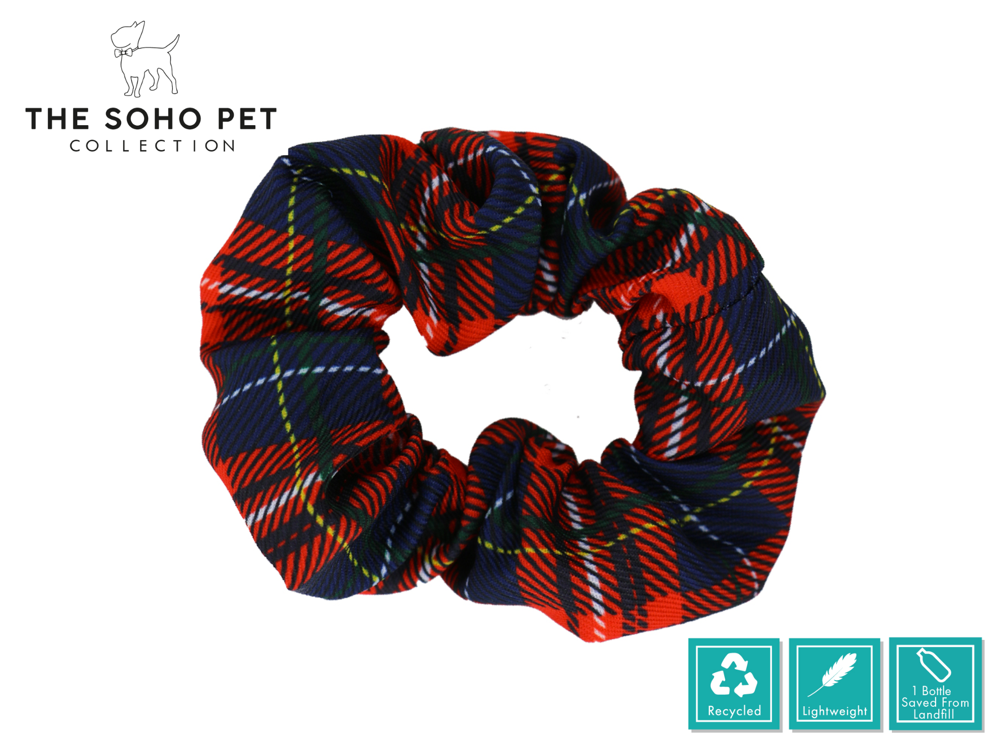 Tartan Pattern Poop Bag Dispenser & Scrunchie | ANCOL
