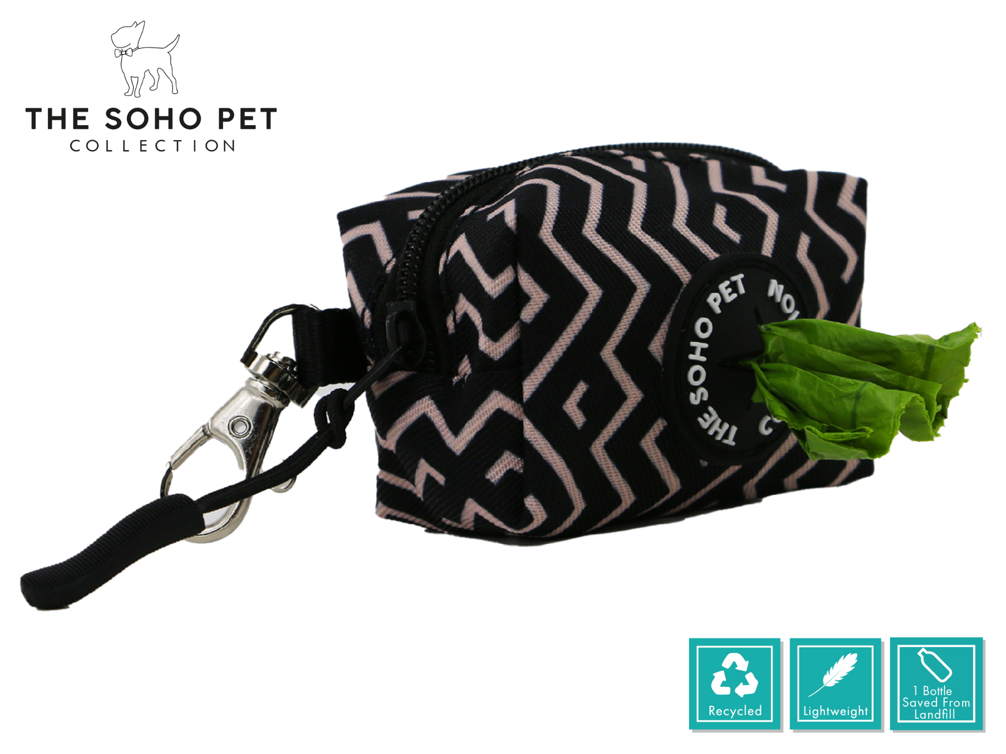 ZigZag Pattern Poop Bag Dispenser & Scrunchie | ANCOL