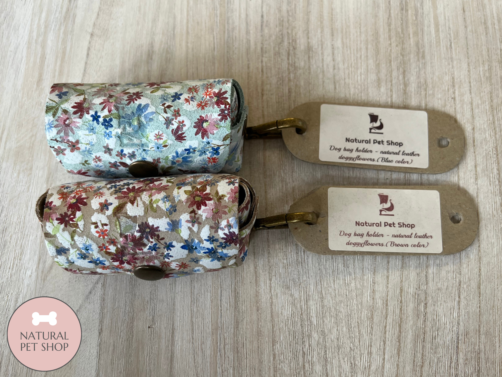 Natural Leather Poop Bag Holders
