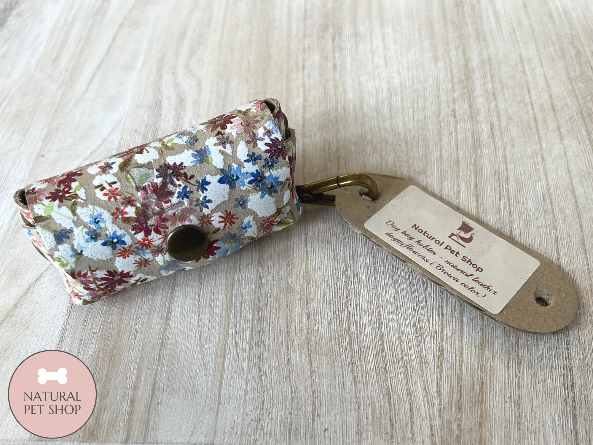 Natural Leather Poop Bag Holders