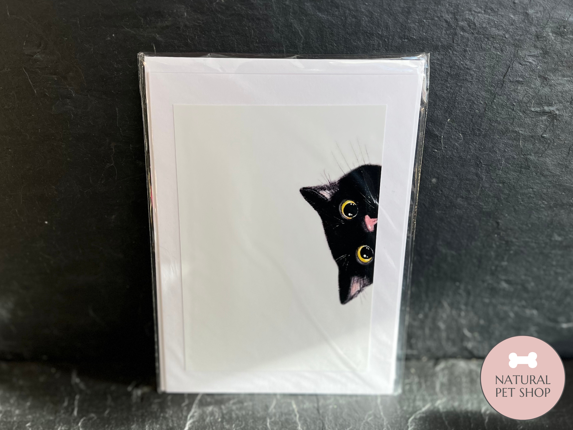 Black Cat Print Hand-Made Greeting Cards