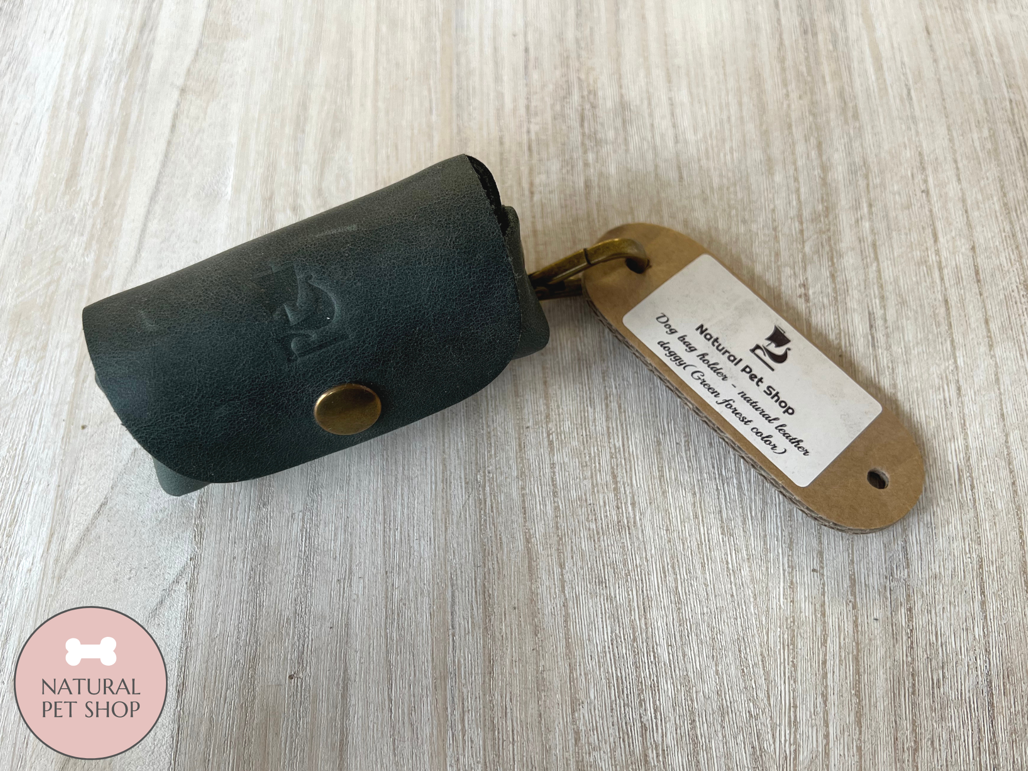 Natural Leather Poop Bag Holders