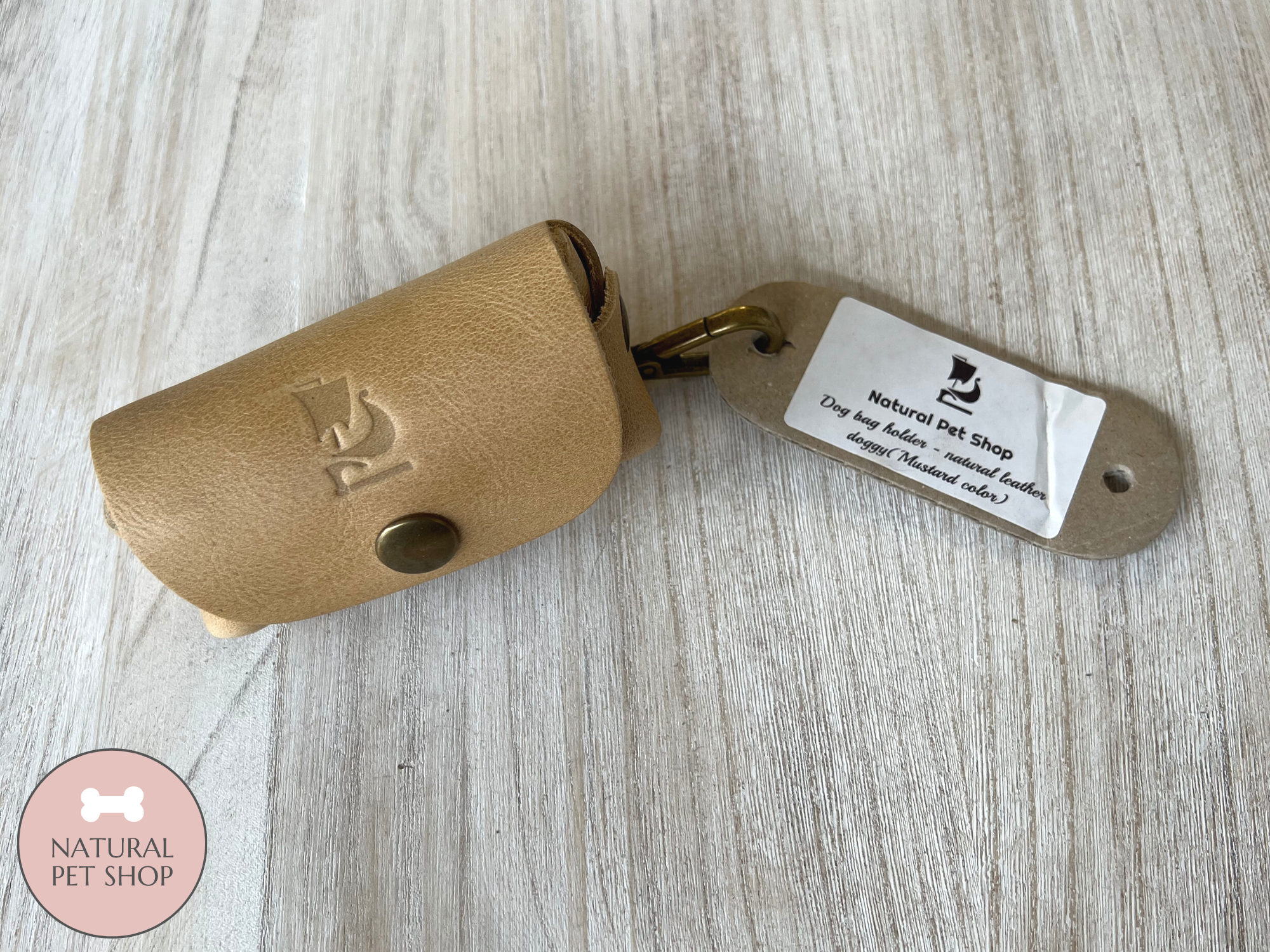 Natural Leather Poop Bag Holders