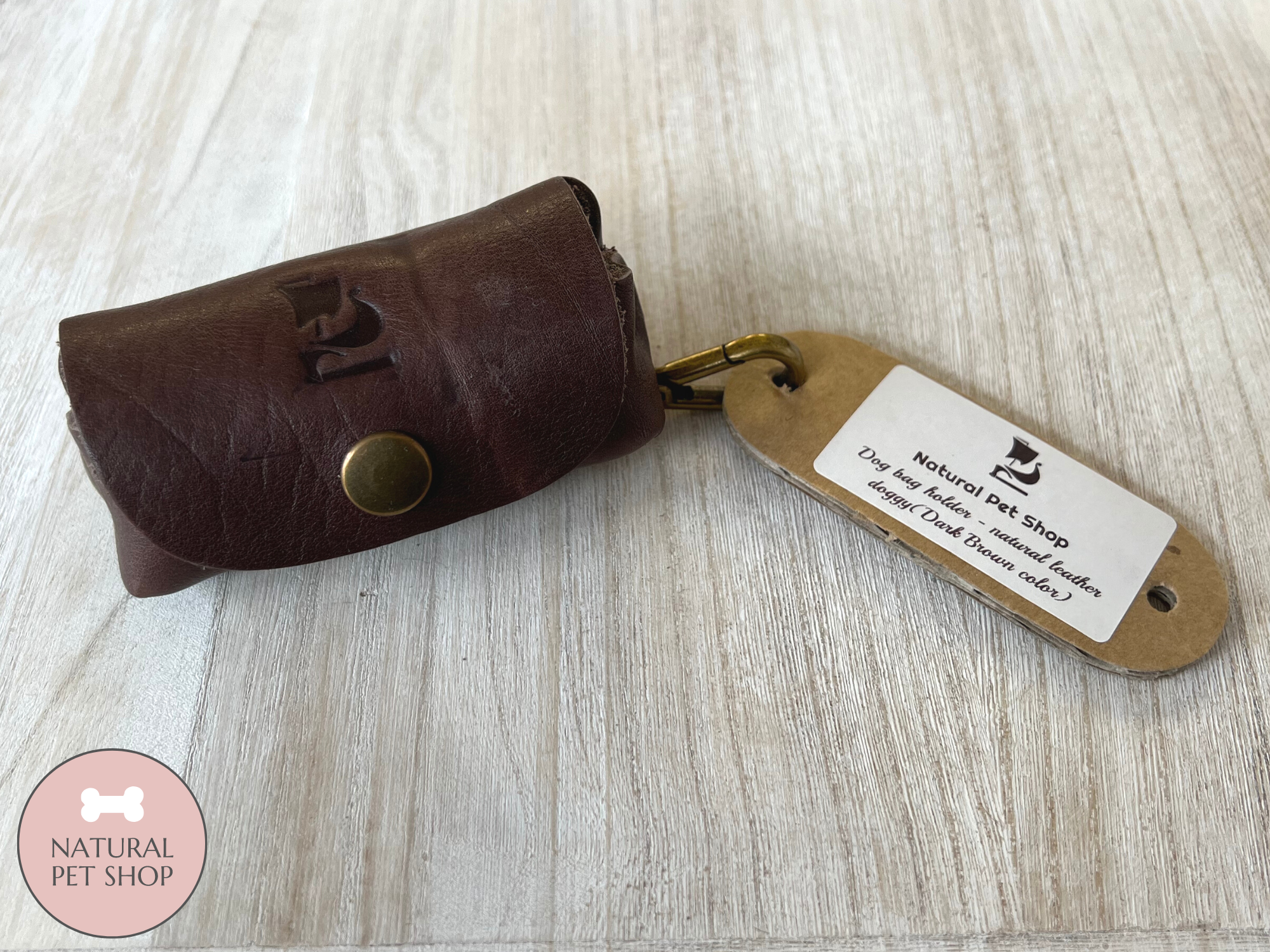 Natural Leather Poop Bag Holders