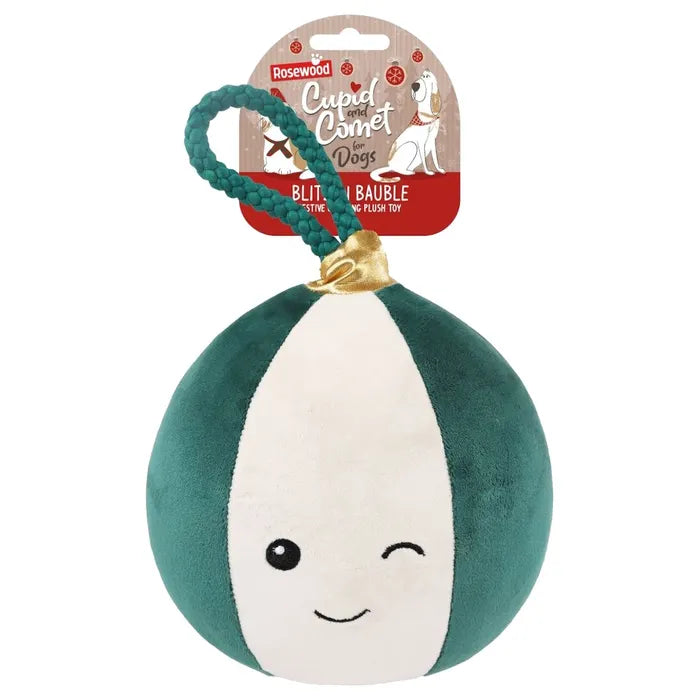 Rosewood Cupid & Comet Blitzen Bauble – Extra Large Giggling Christmas Dog Toy