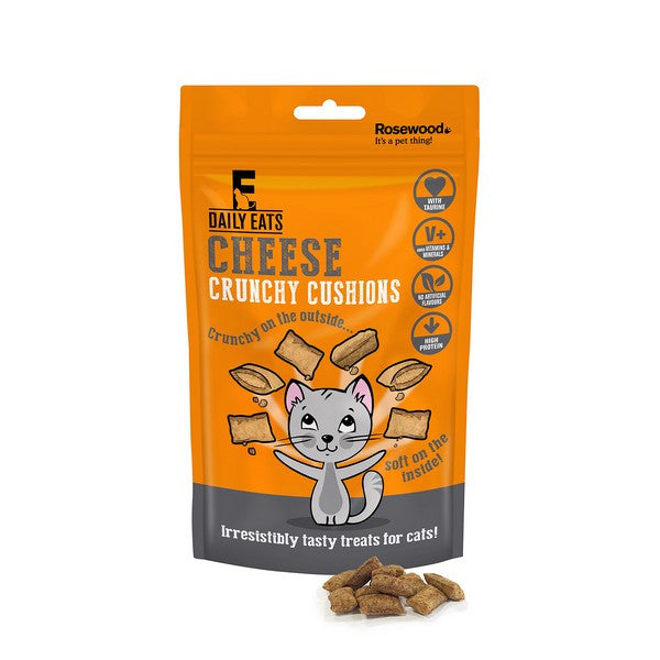 Rosewood Crunchy Cheese Cushions for Cats – 60g
