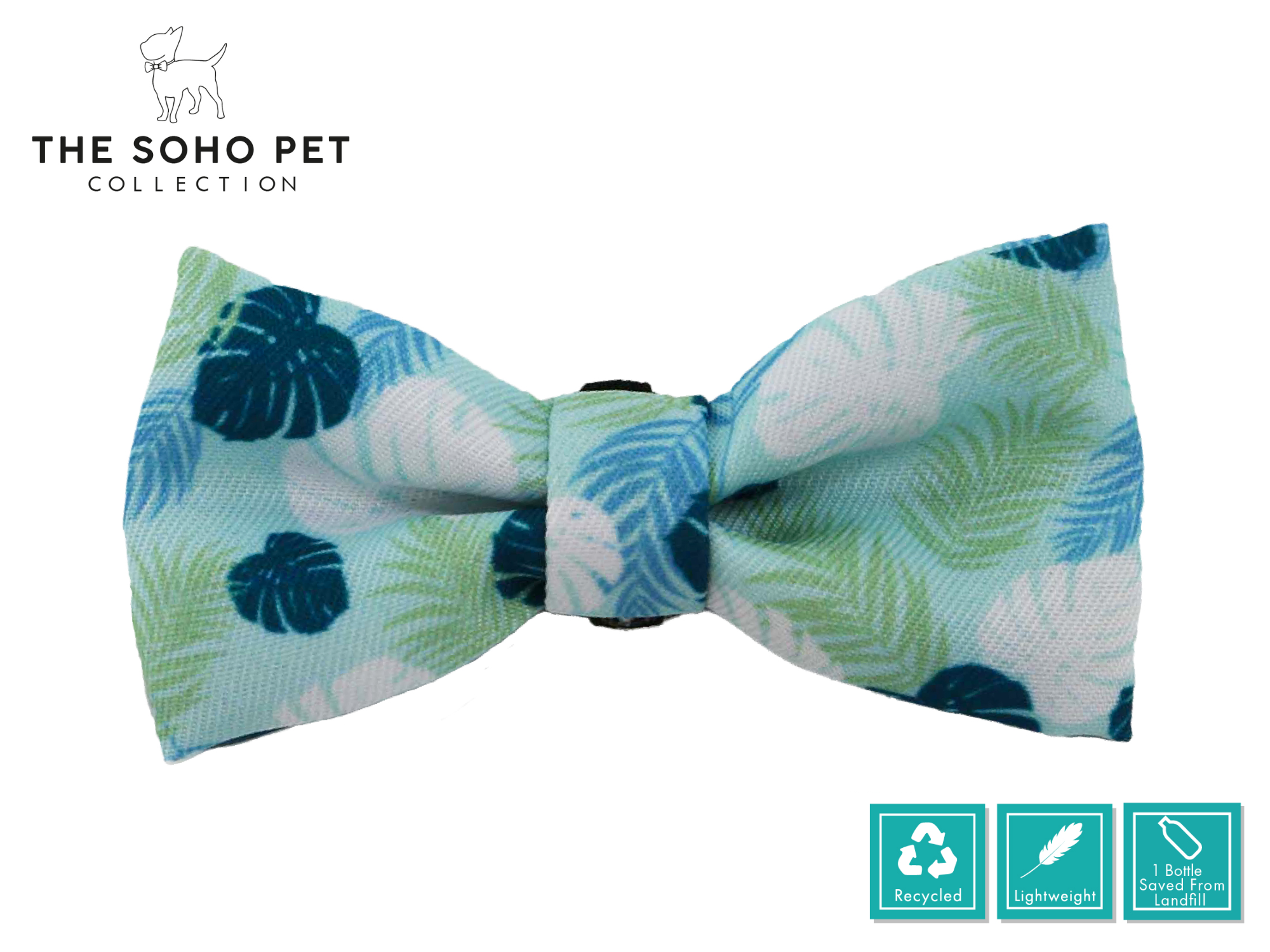 Stripe & Leaf Pattern Bow Tie | ANCOL