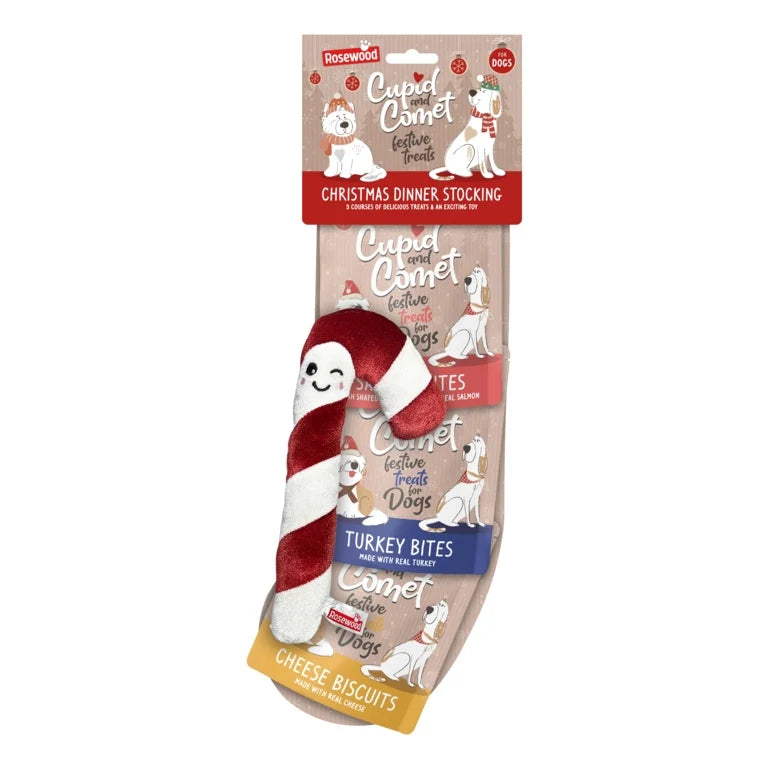 Rosewood Christmas Dinner Stocking for Dogs – Festive Dog Treat Gift