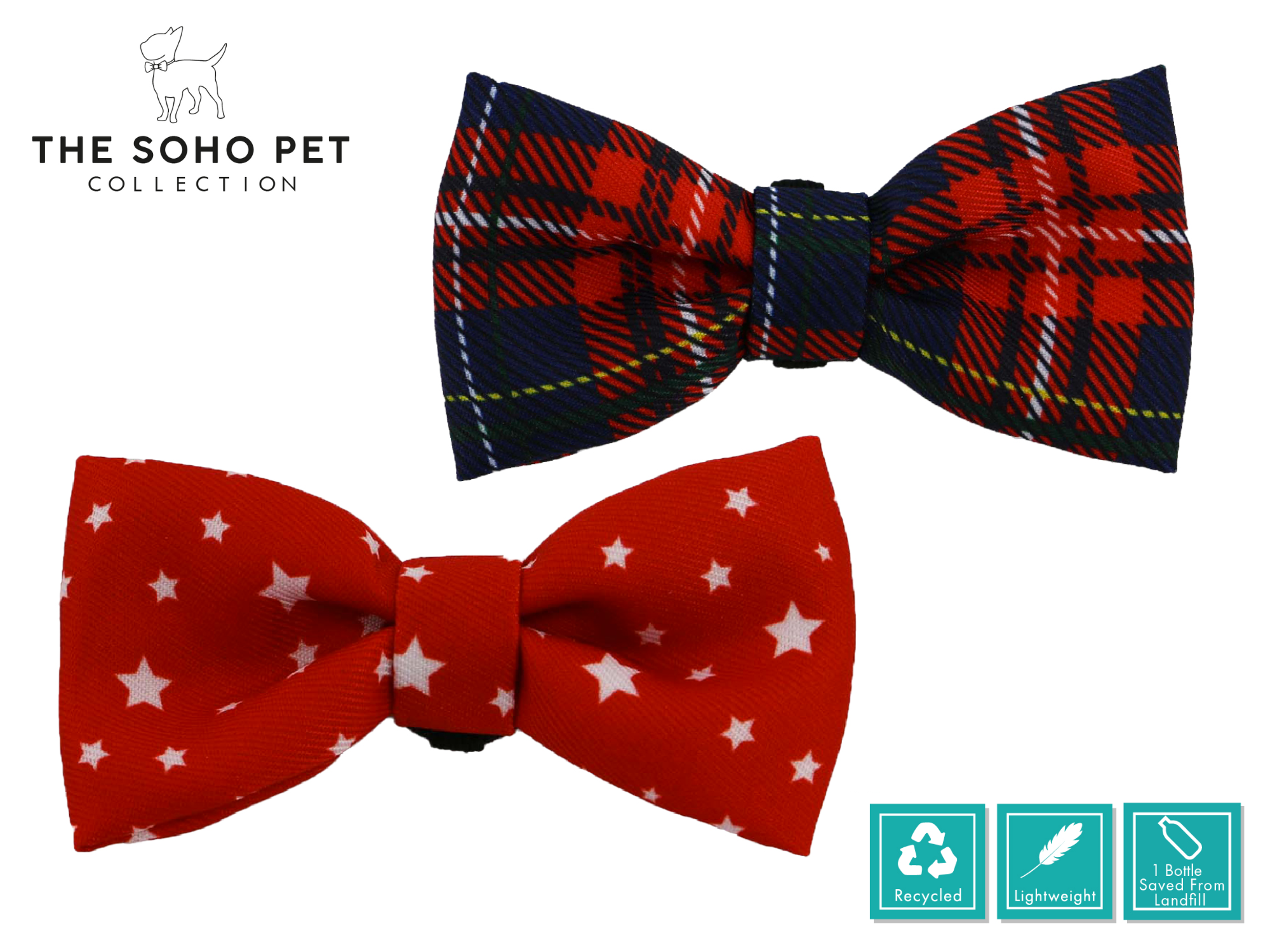 Tartan & Star Pattern Bow Tie | ANCOL