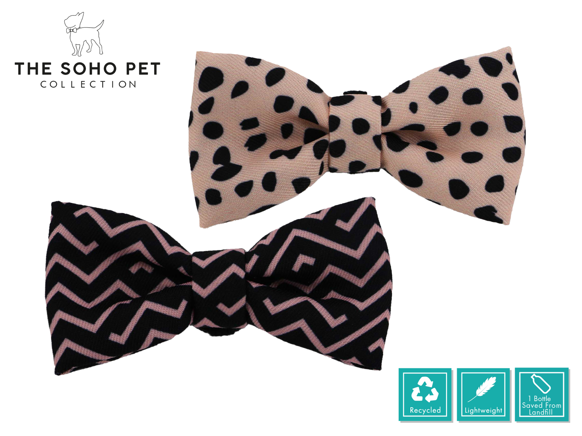 Dalmatian & Zigzag Pattern Bow Tie | ANCOL