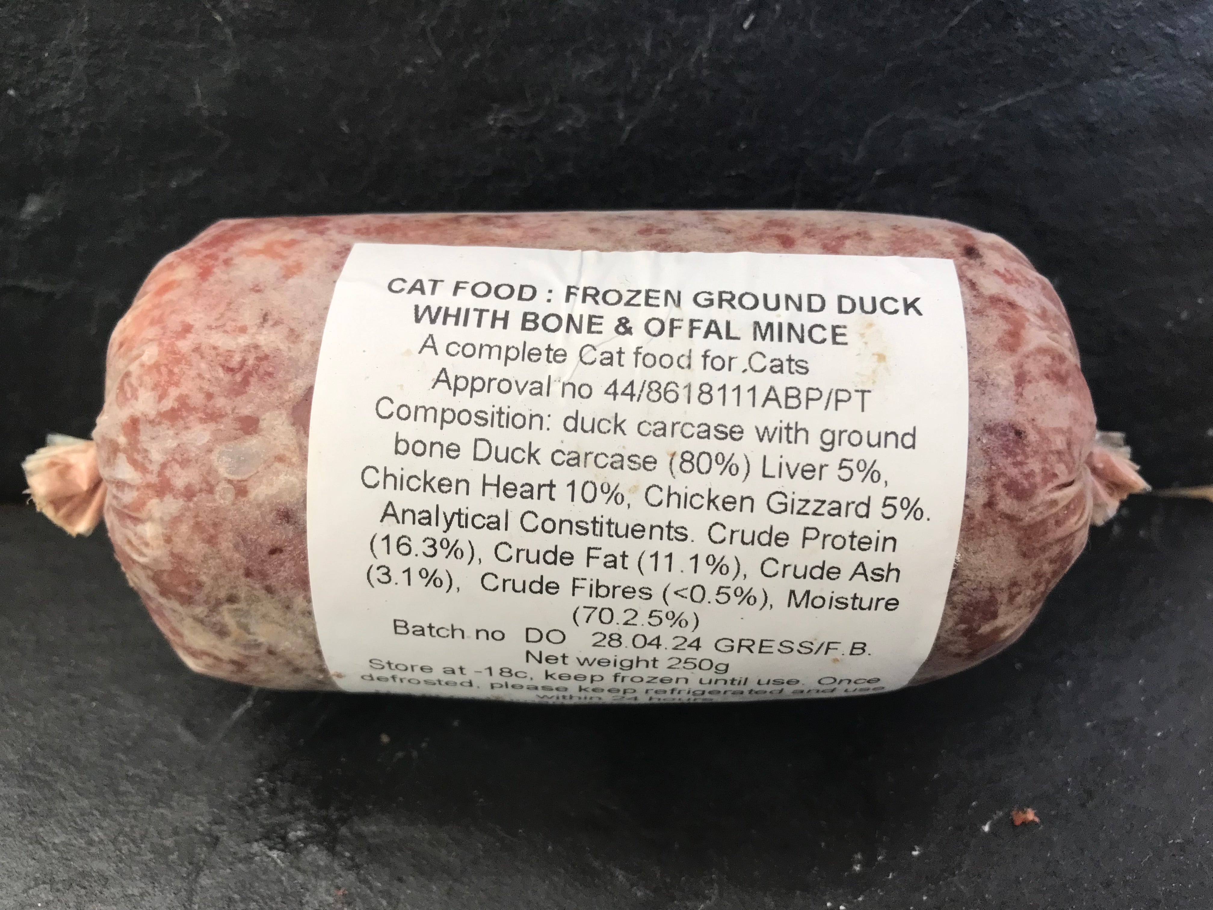 Duck 80/10/10 250g Cat Raw Food | Middletons