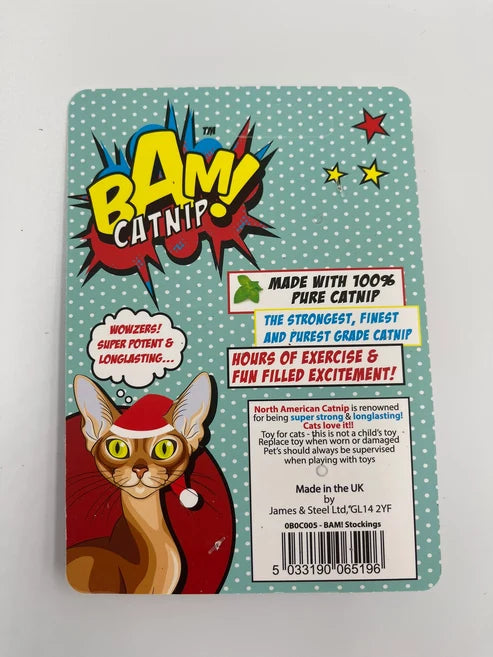 BAM! Christmas Catnip Stocking Toy – Festive Cat Gift