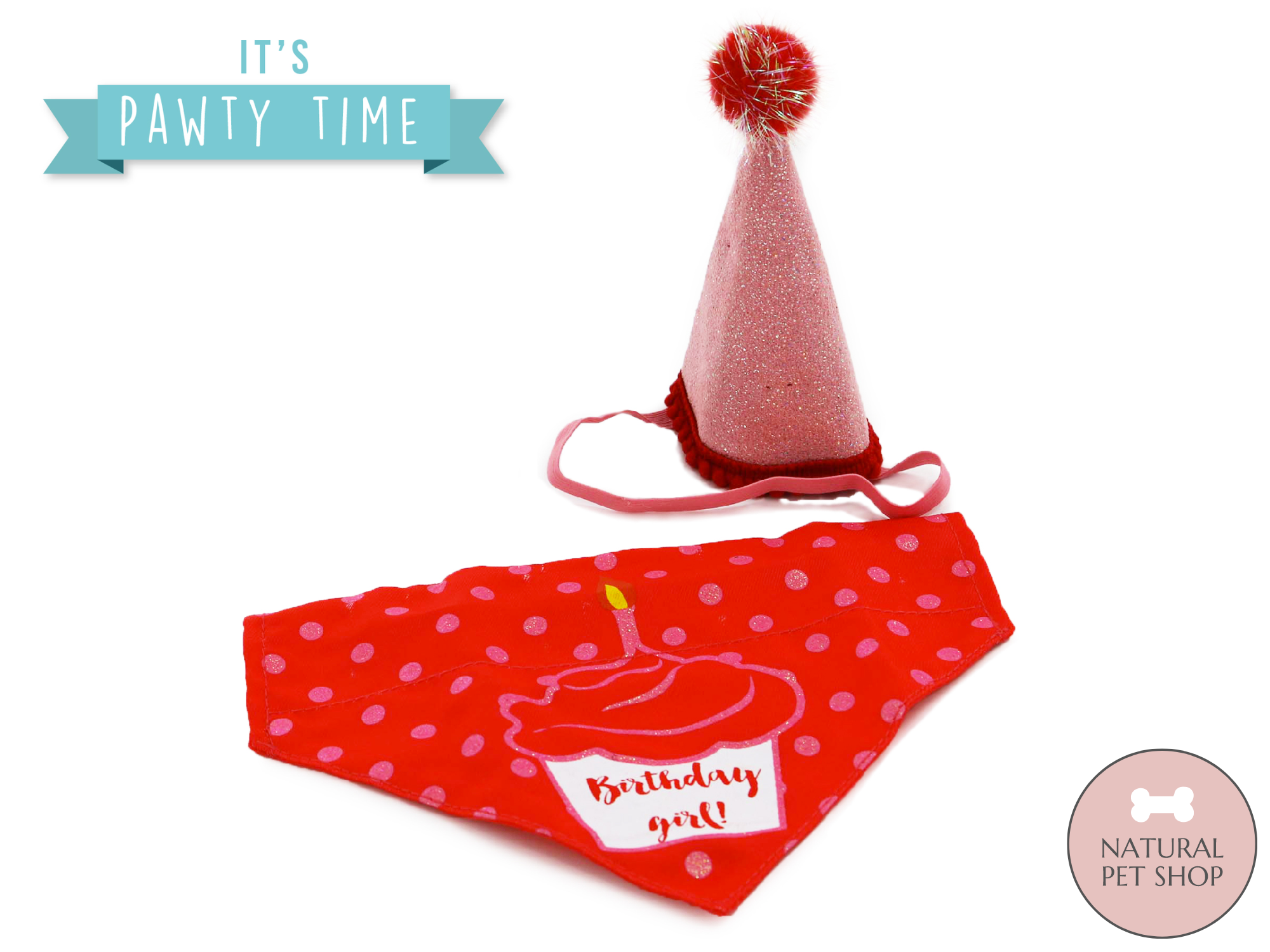 Birthday Hat & Bandana | Pink