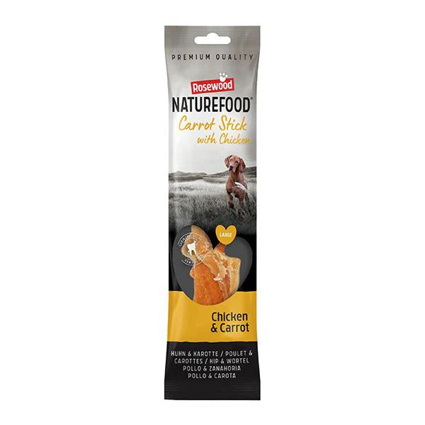 Naturefood Dog Treats - Giant Chicken Wrapped Carrot Stick 70g