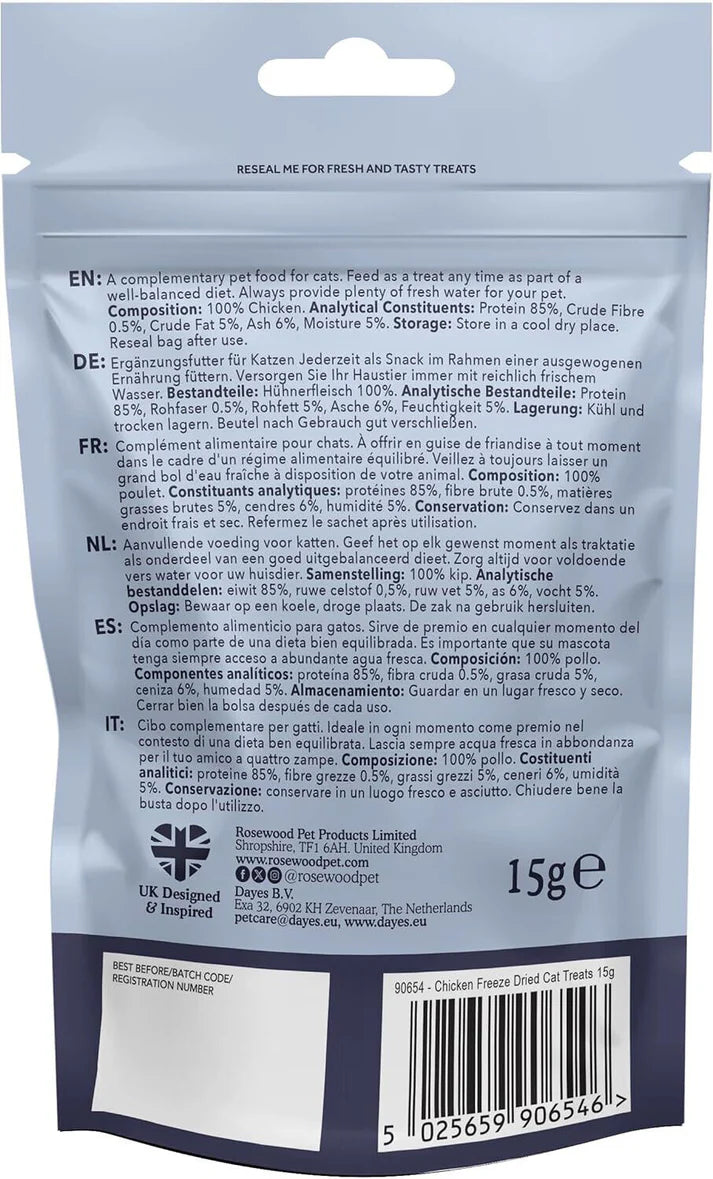 Chicken Freeze Dried Cat Treats 15g
