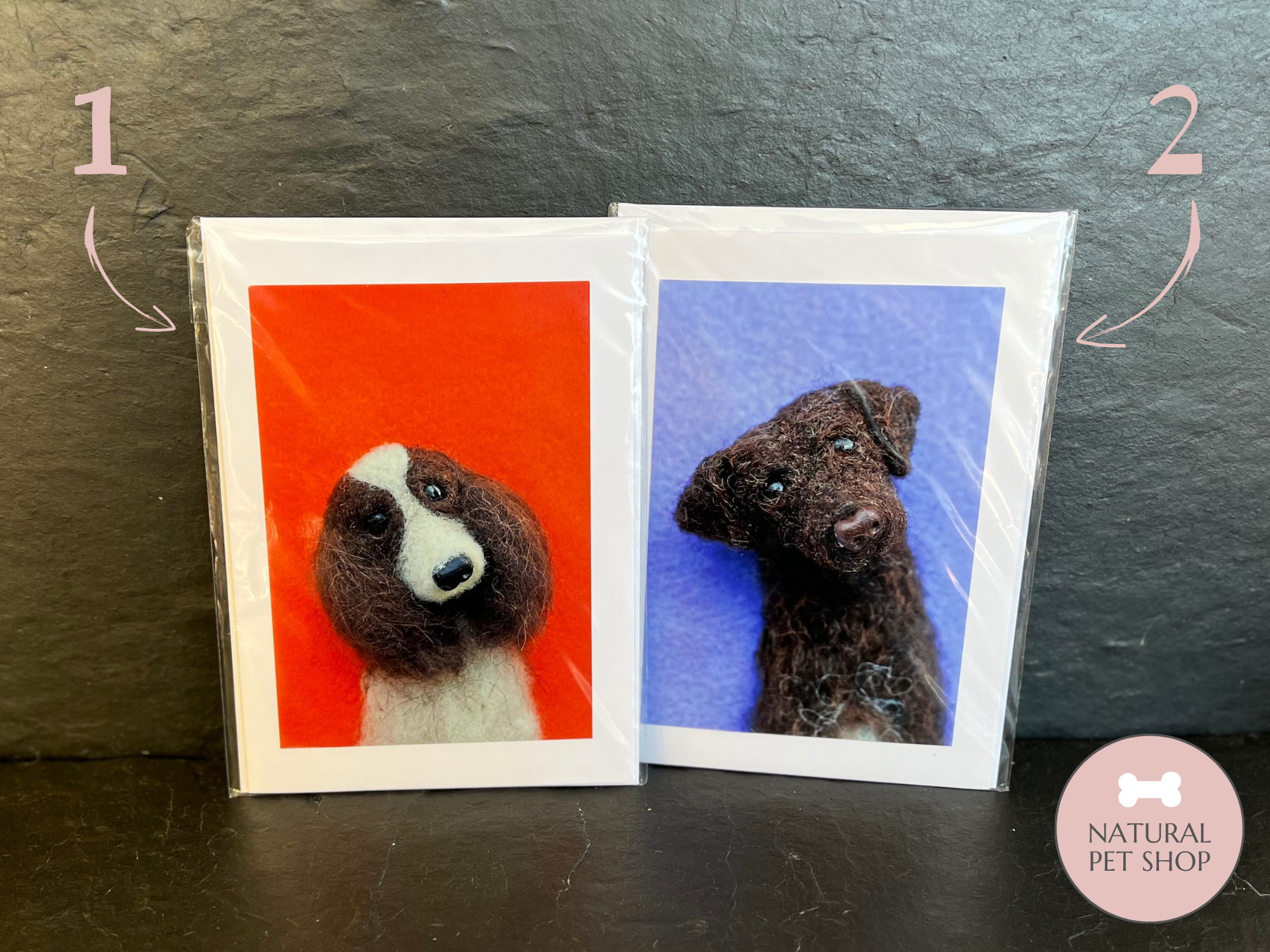 Felt Dog Print Hand-Made Greeting Cards